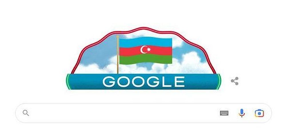 Google azerbaycan. Гугл азербайджанский. День независимости Республики Азербайджан. День независимости Азербайджана 2022. С днем независимости Азербайджана картинки.